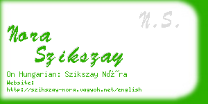 nora szikszay business card